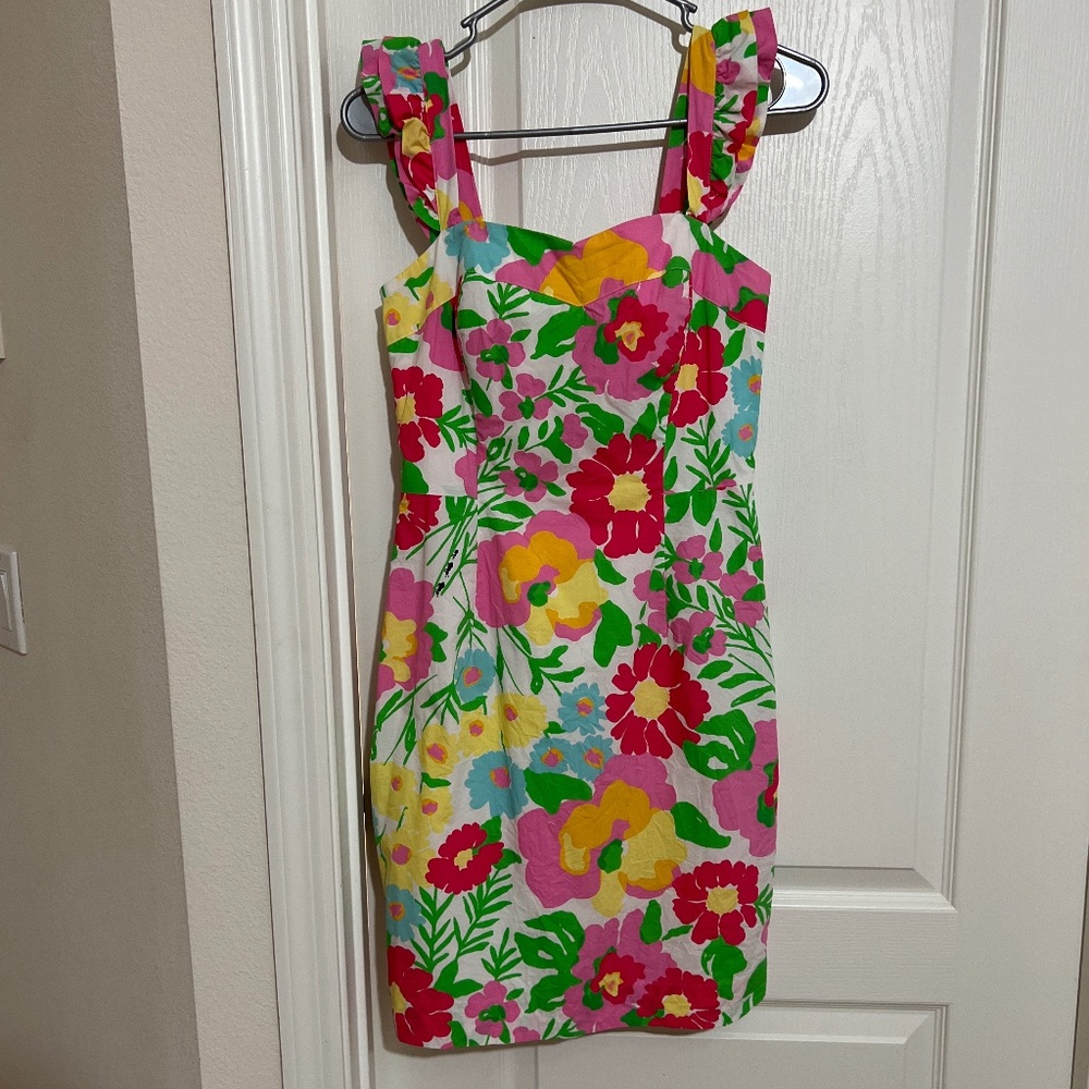Lilly Pulitzer Sarafina Floral Ants on Parade Sheath Dress Size 2